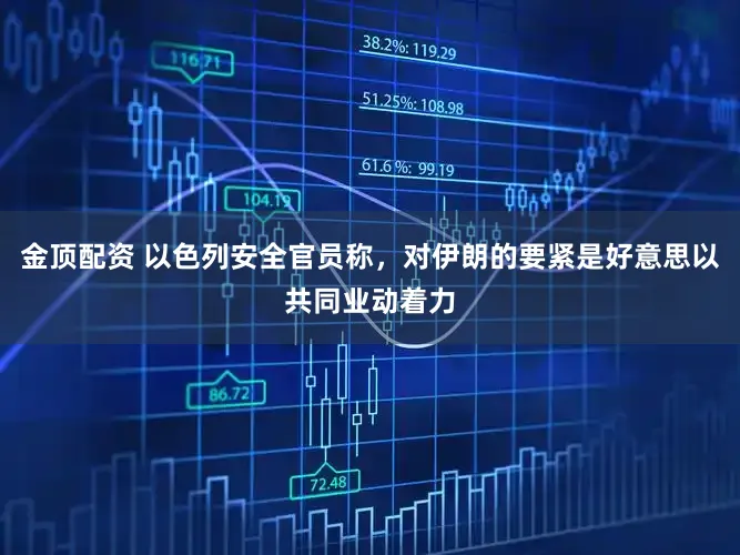 金顶配资 以色列安全官员称，对伊朗的要紧是好意思以共同业动着力