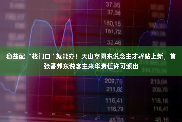 稳益配 “楼门口”就能办！天山商圈东说念主才驿站上新，首张番邦东说念主来华责任许可颁出